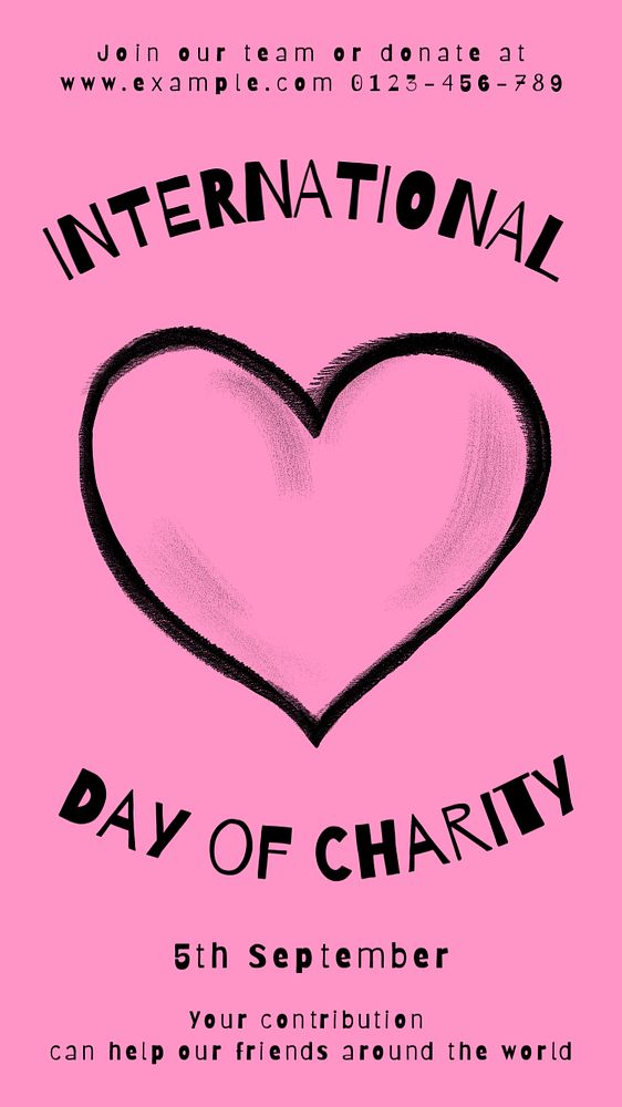 Day of charity Instagram story template, customizable social media design 