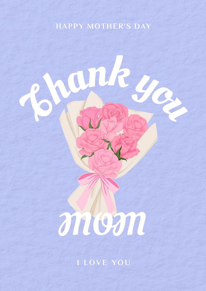 Mother's day poster template, editable digital painting remix