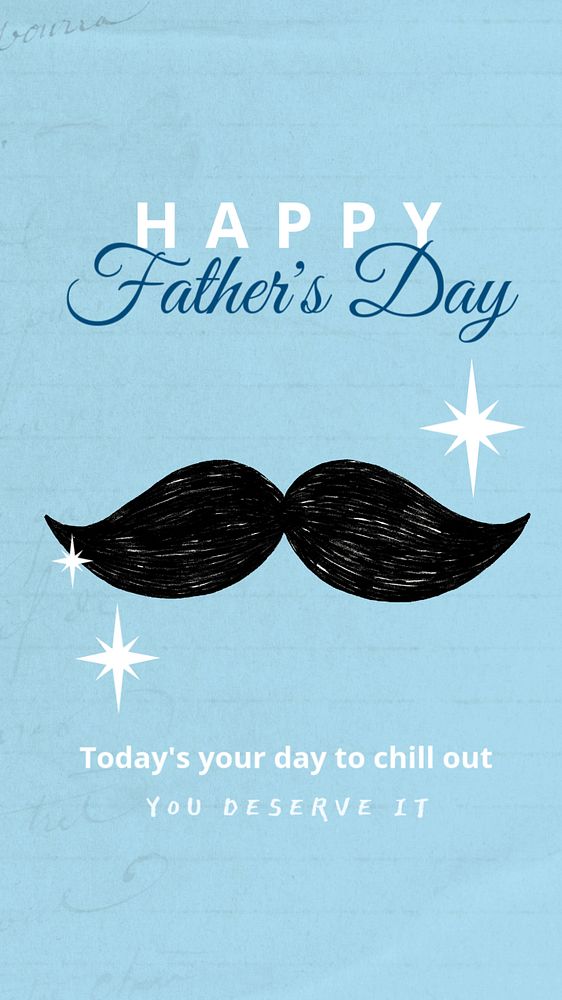 Father's day Facebook story template, editable digital painting remix