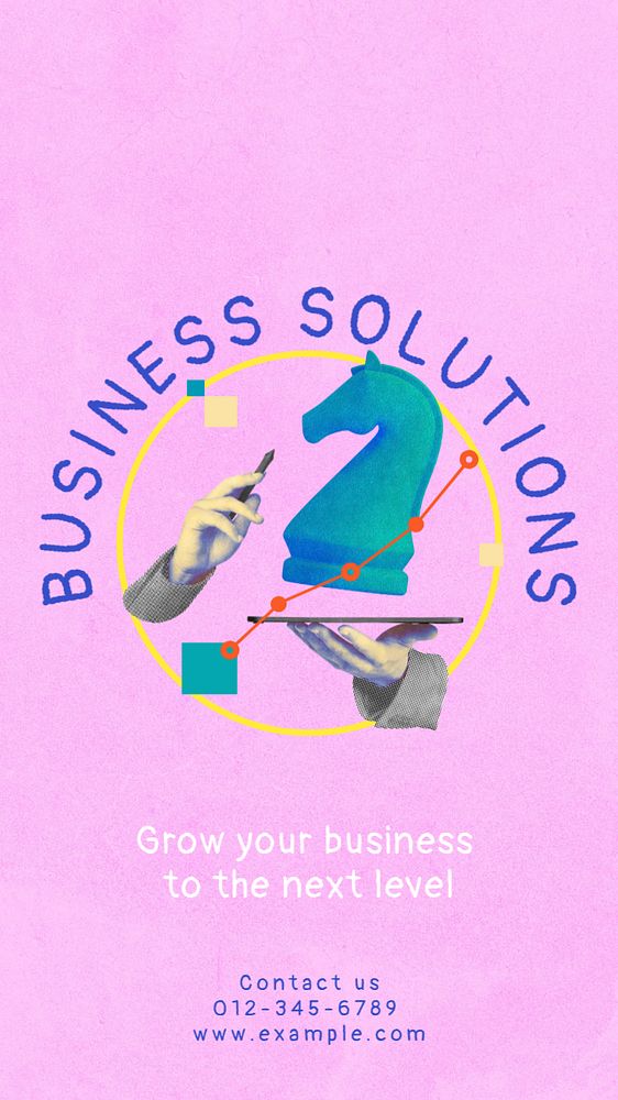 Business solutions Instagram story template, editable text & design