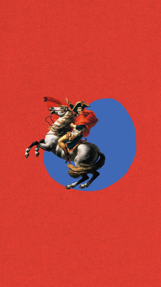 Napoleon on horse iPhone wallpaper, editable design. Remixed by rawpixel.