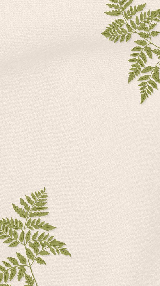 Leafy border iPhone wallpaper, editable digital painting remix