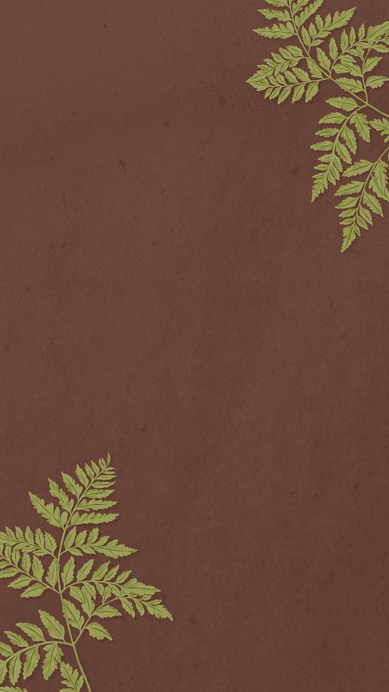 Leafy border iPhone wallpaper, editable digital painting remix