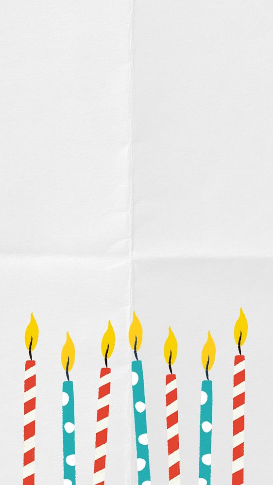 Editable birthday candles iPhone wallpaper, party digital painting remix