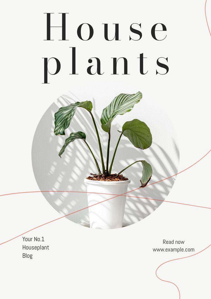 Houseplants 101 poster template, customizable design