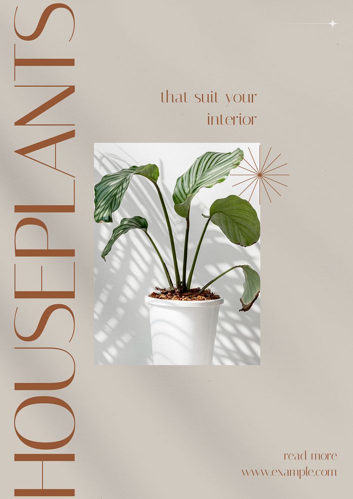 Houseplant poster template, customizable design