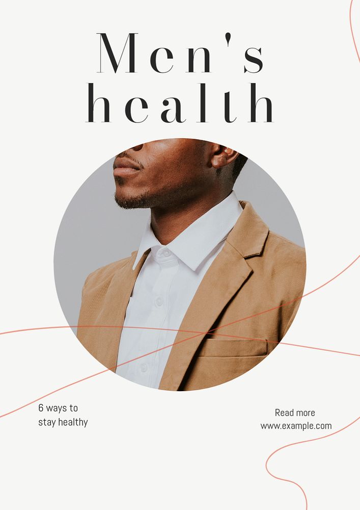 Men's Health poster template, customizable design