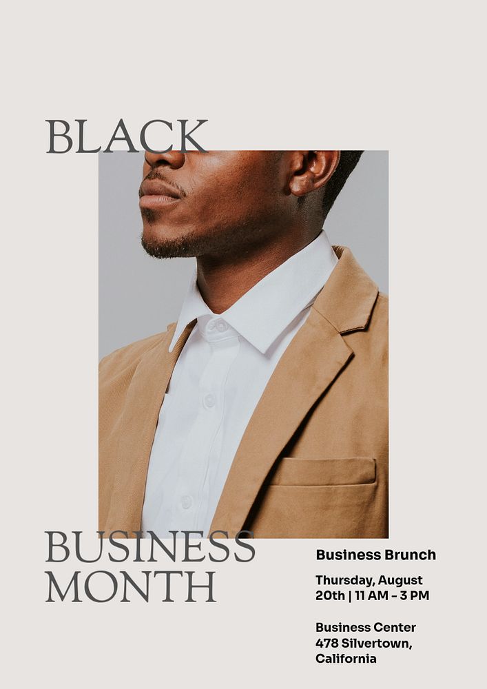 Black Business Month poster template, customizable design