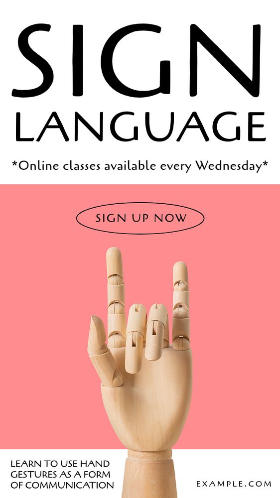 Sign language Instagram story template, customizable social media design