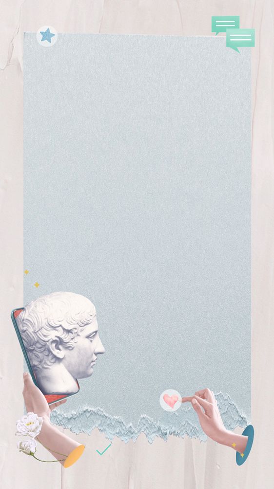 Online dating aesthetic iPhone wallpaper, Greek God remix background, editable design