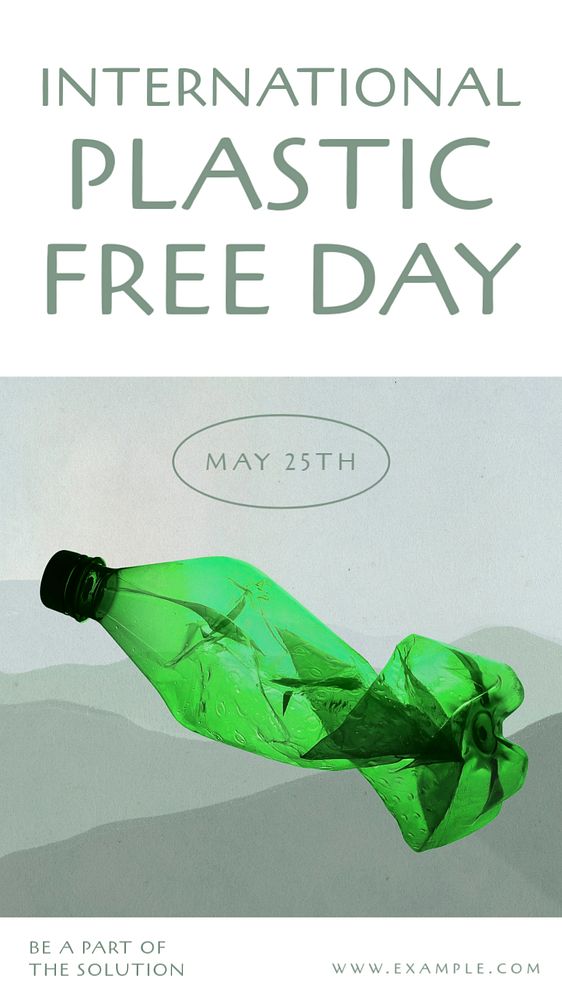 Plastic free day Instagram story template, customizable social media design 