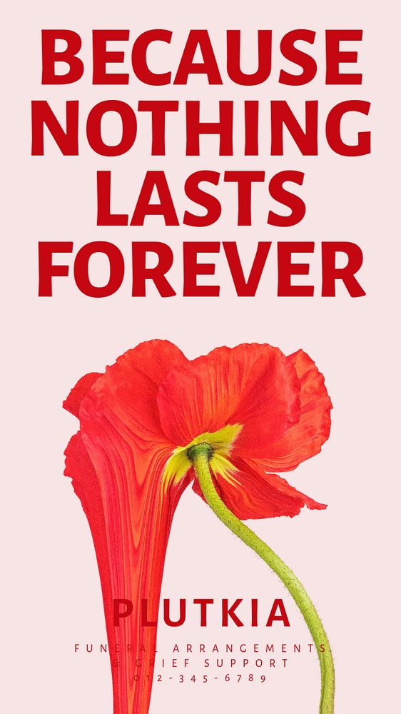 Nothing lasts forever Instagram story template, customizable social media design 