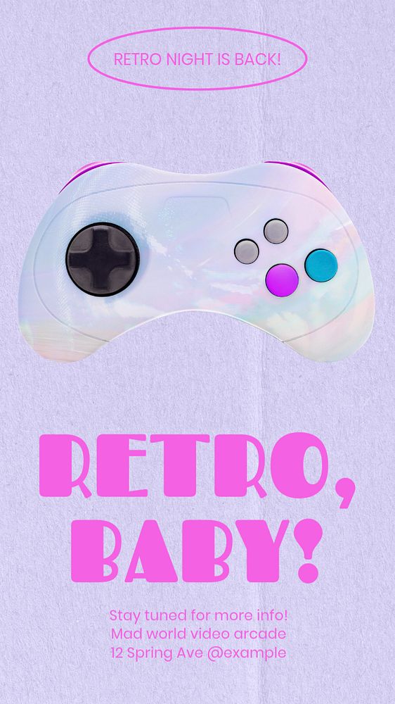 Retro baby event Instagram story template, customizable social media design 