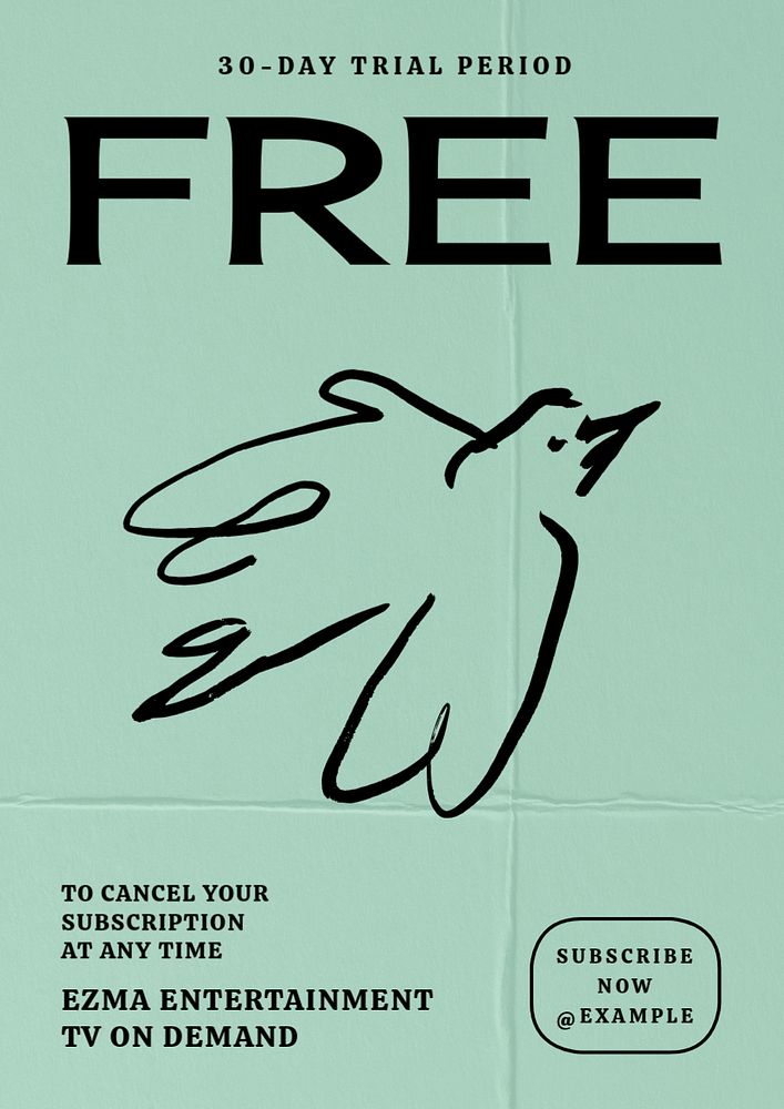 Free to cancel poster template, customizable design 