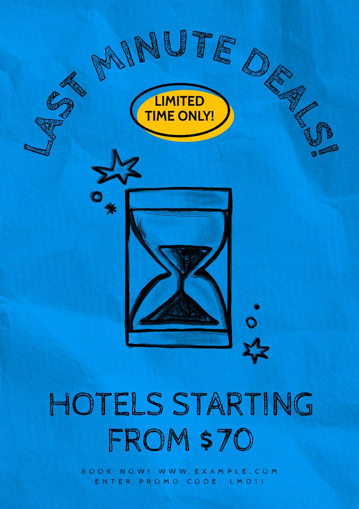 Hotel deals poster template, customizable design 