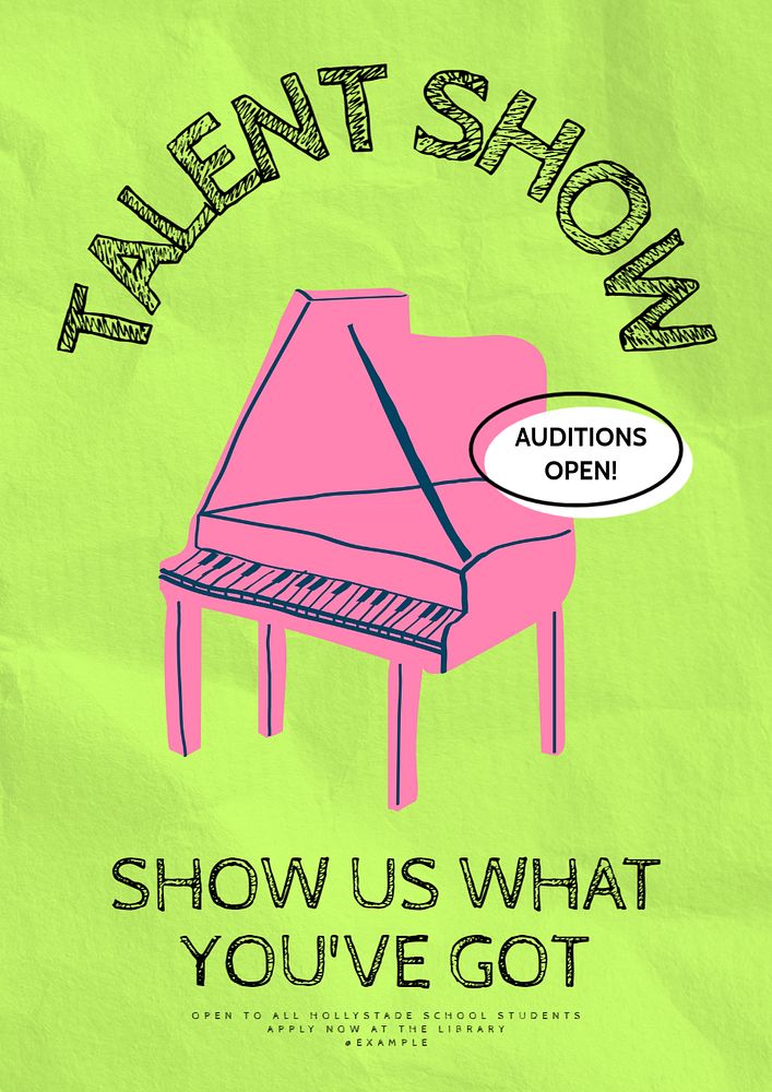 Talent show poster template, customizable design 