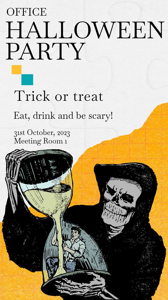 Halloween party invitation Instagram story template, editable text & design