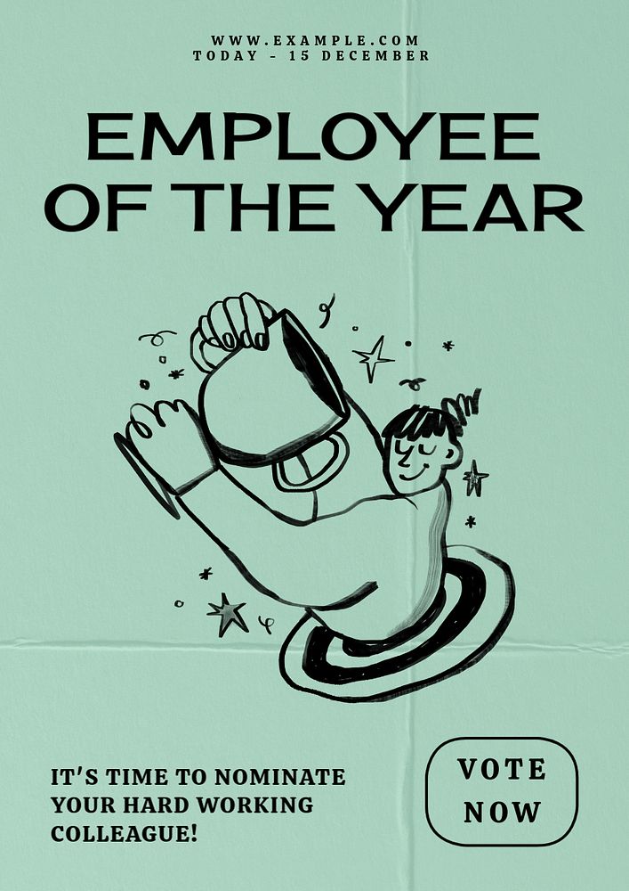 Best employees vote poster template, customizable design 