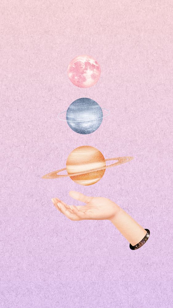 Editable planets iPhone wallpaper, aesthetic space design