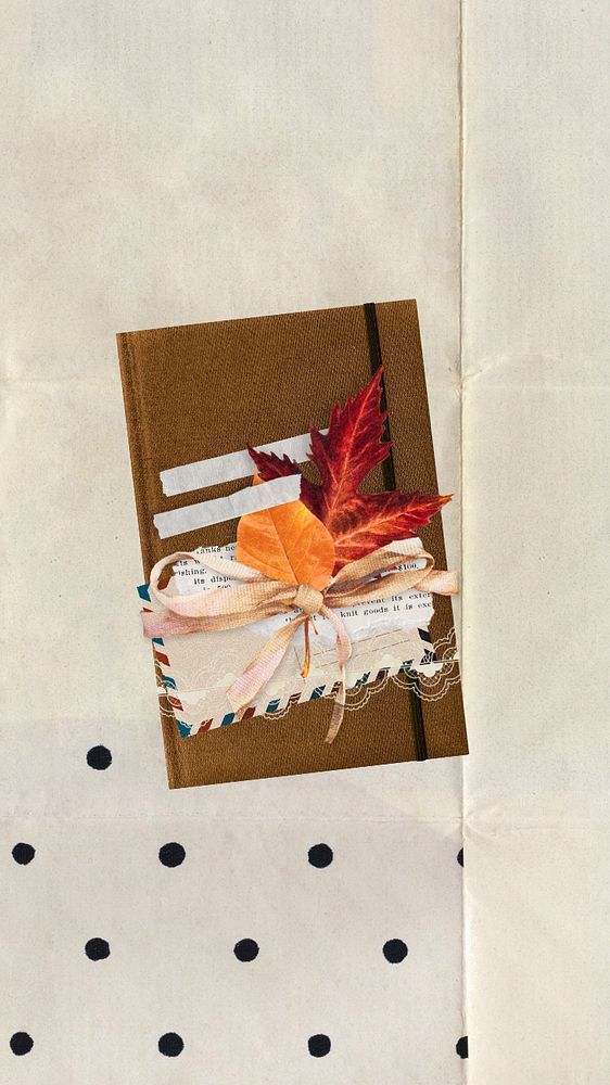 Editable Autumn notebook mobile wallpaper design