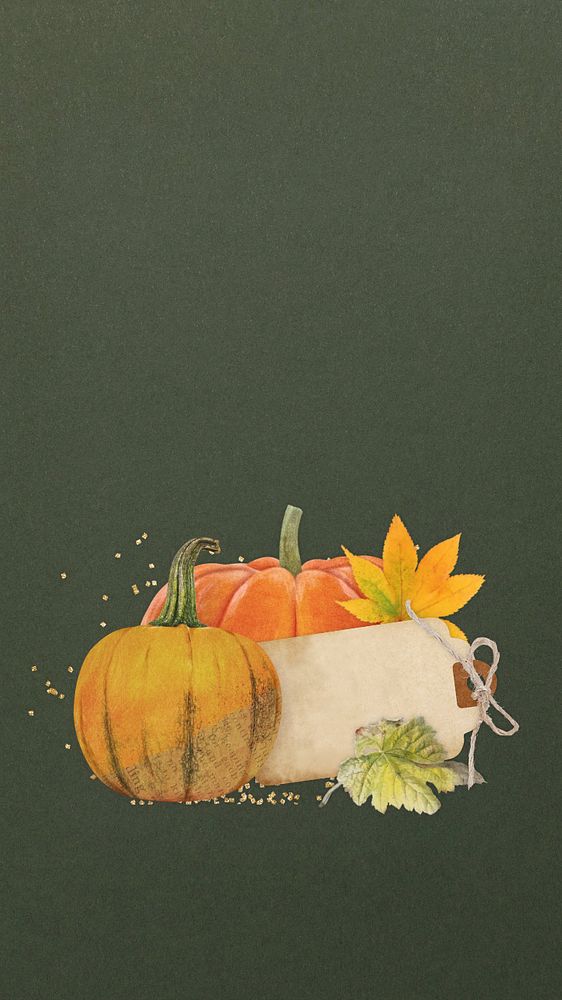 Pumpkin notepaper mobile wallpaper, editable Autumn design