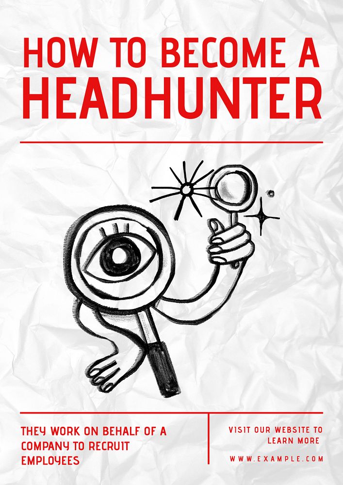 Headhunter job poster template, customizable design 