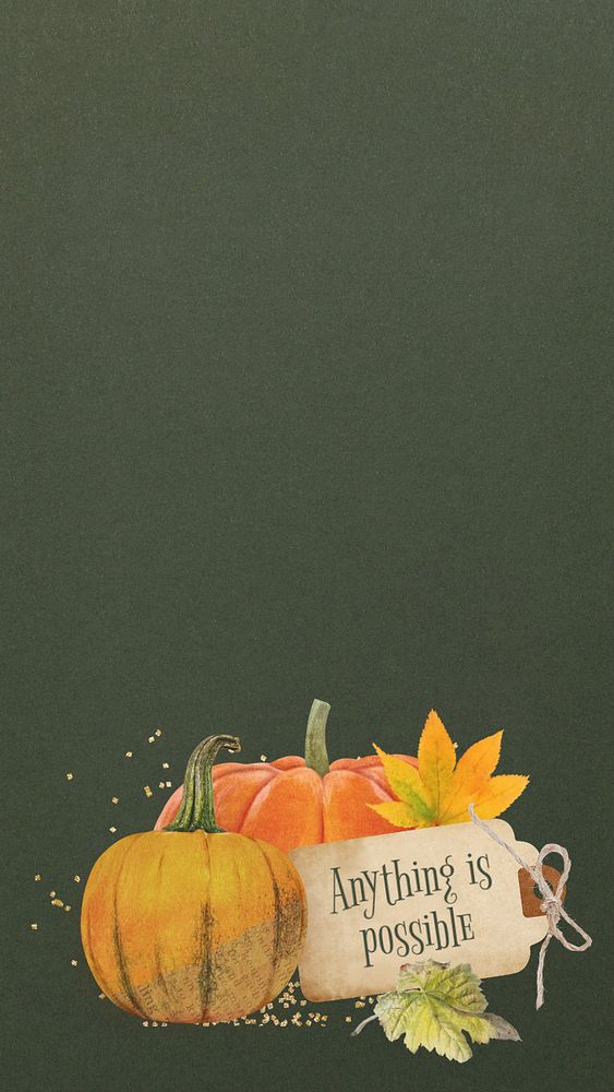 Autumn pumpkin mobile wallpaper template, editable design