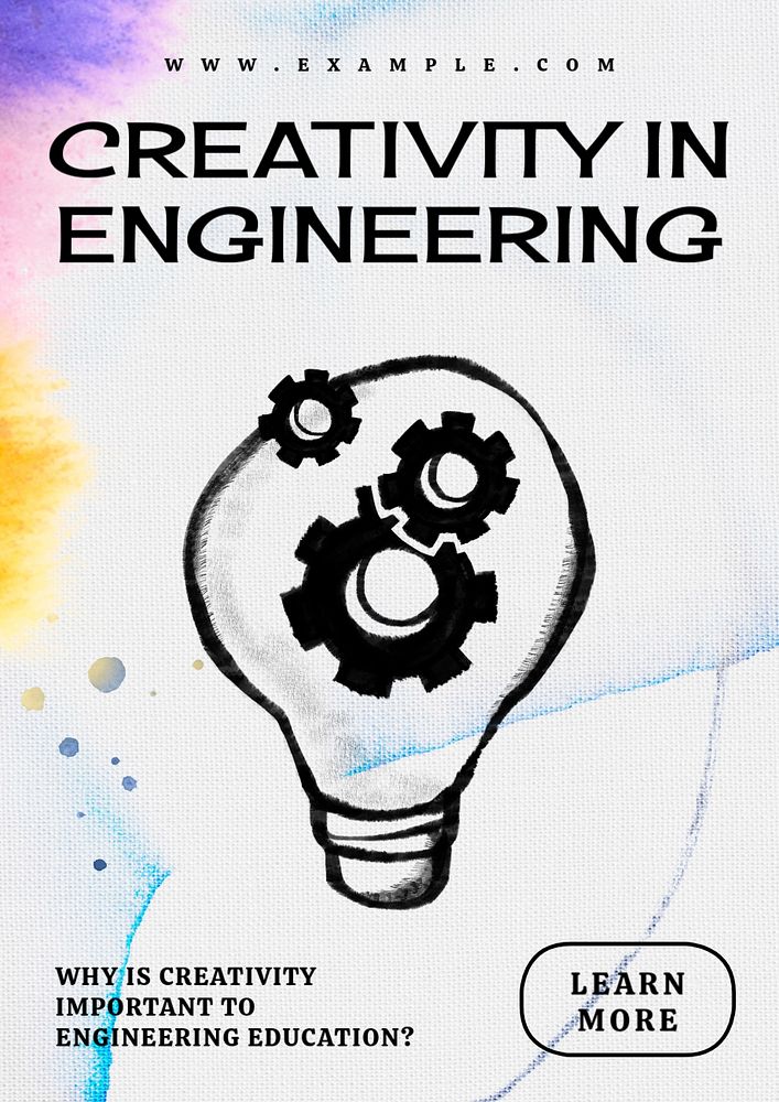 Creativity in engineering poster template, customizable design 