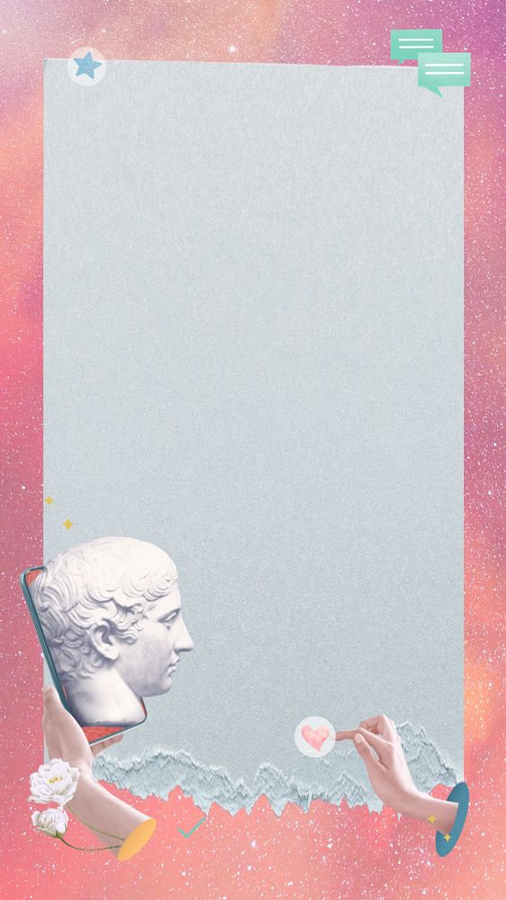 Online dating aesthetic iPhone wallpaper, Greek God remix background, editable design