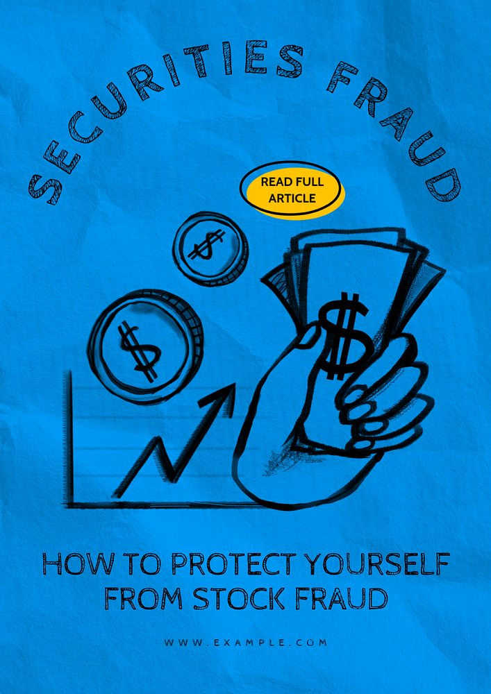 Securities fraud poster template, customizable design 