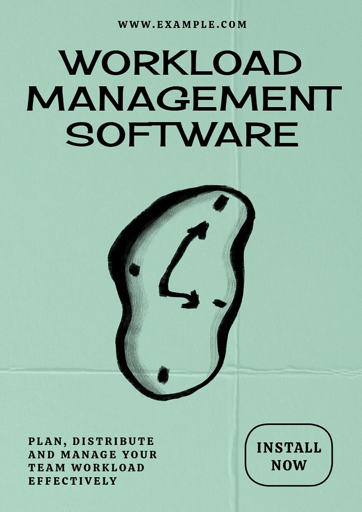 Workload management software poster template, customizable design 