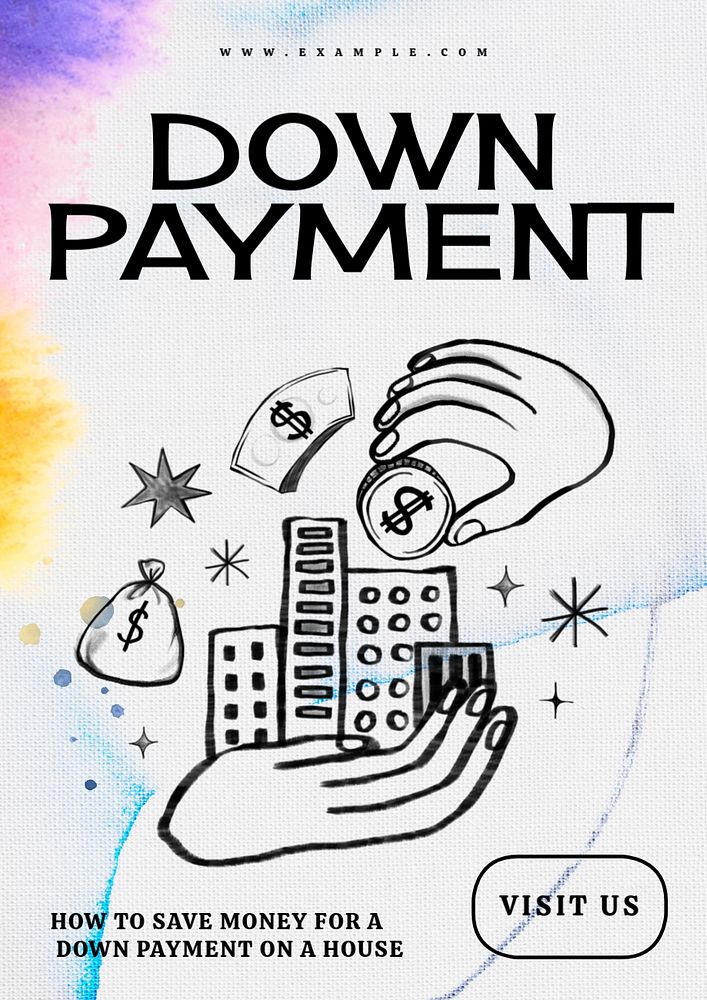 Down payment poster template, customizable design 