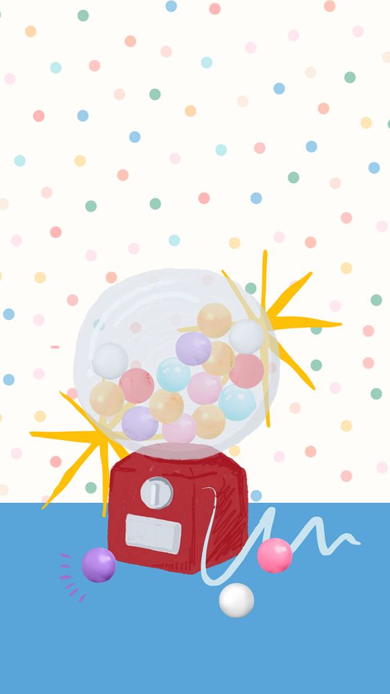 Candy machine iPhone wallpaper, cute design