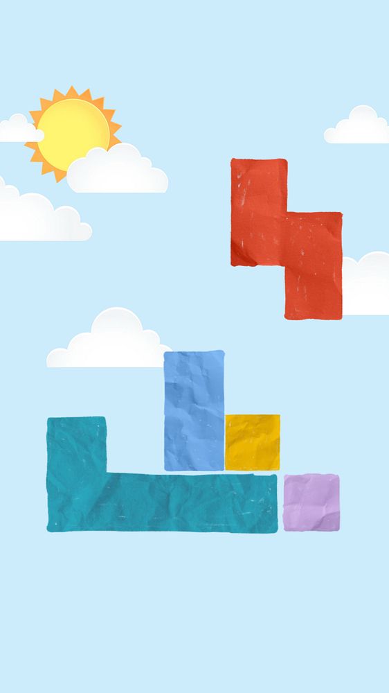 Block game iPhone wallpaper, sky design