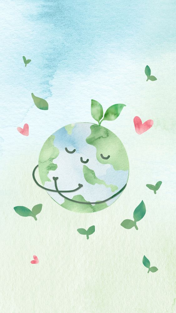 Save the planet iPhone wallpaper, editable design