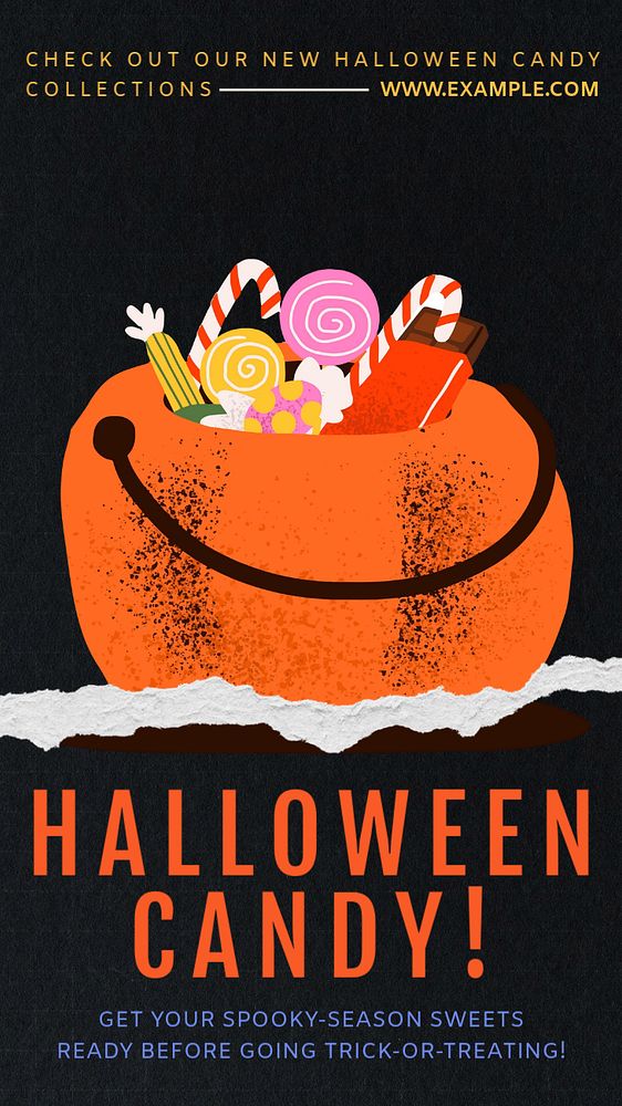 Halloween candy shop Instagram story template, editable text & design