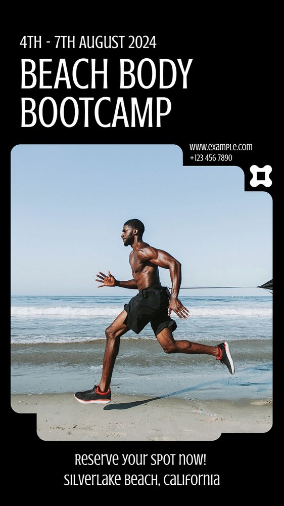 Body training Facebook story template, editable colorful design