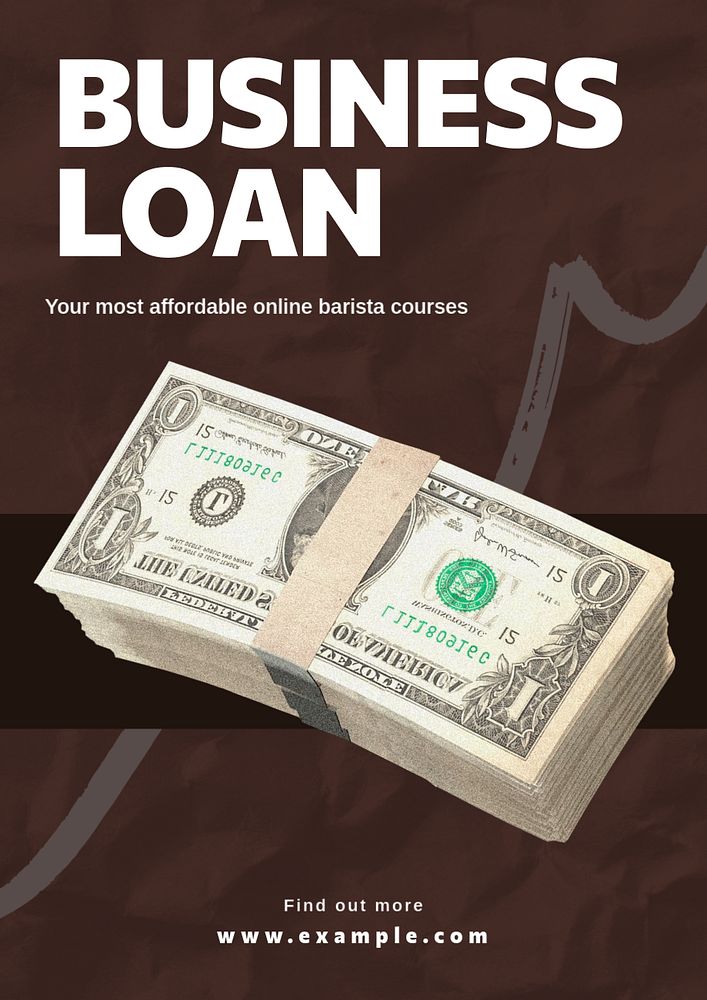 Business loan poster template, editable text & design