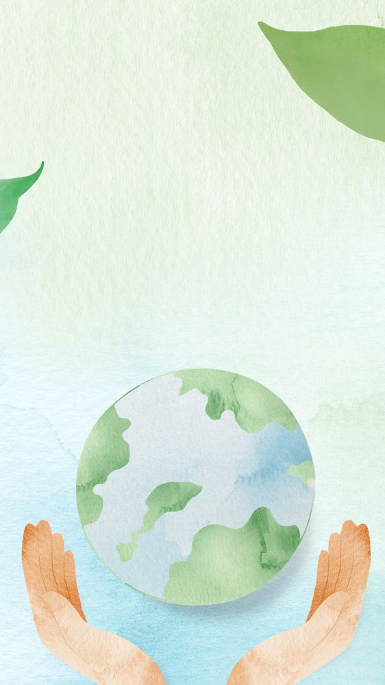 Save earth aesthetic mobile wallpaper, editable design