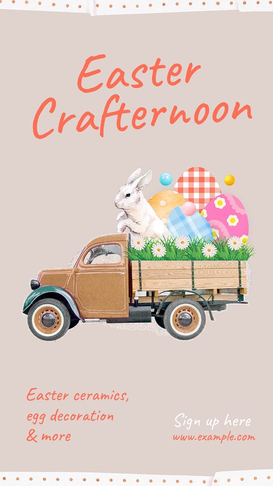 Easter crafternoon Instagram story template, editable design