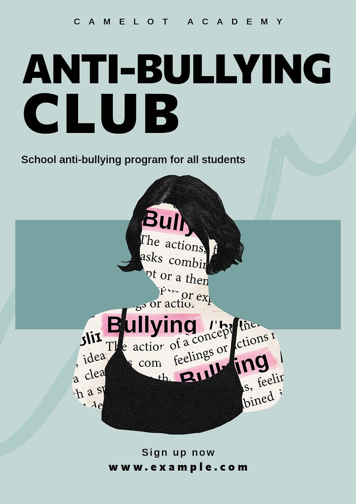 Anti-bullying club poster template, editable text & design