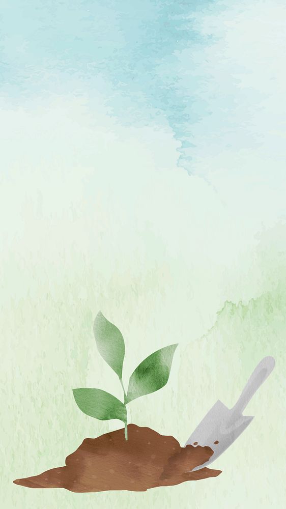 Plant a tree phone wallpaper, editable design