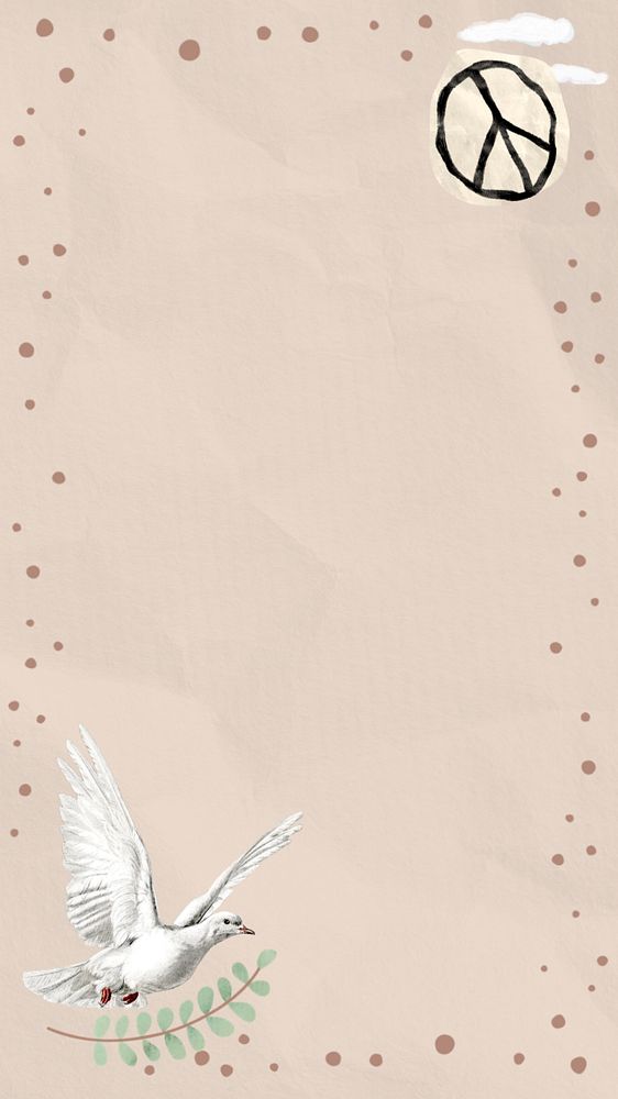 Peace beige frame mobile wallpaper