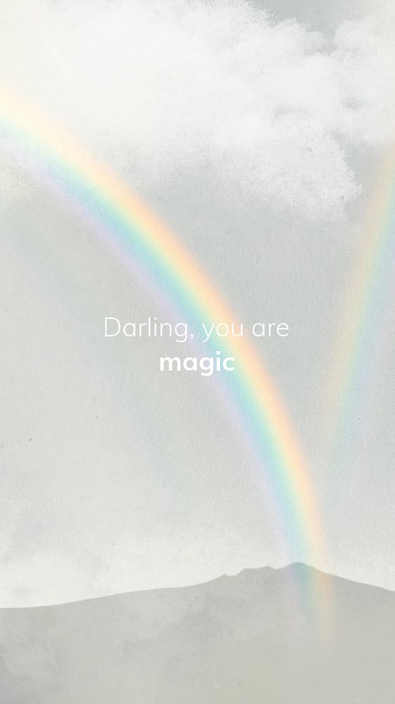 Rainbow inspirational quote Instagram story template, editable design