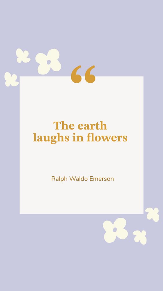 Cute flower quote Instagram story template, editable design