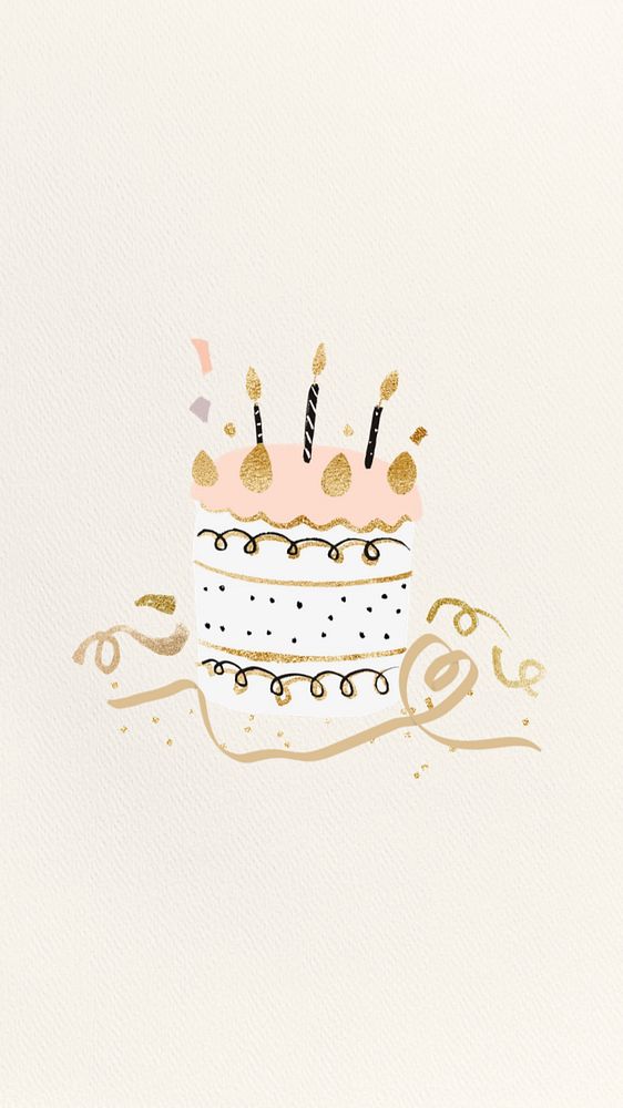 Editable birthday iPhone wallpaper, aesthetic celebration collage design