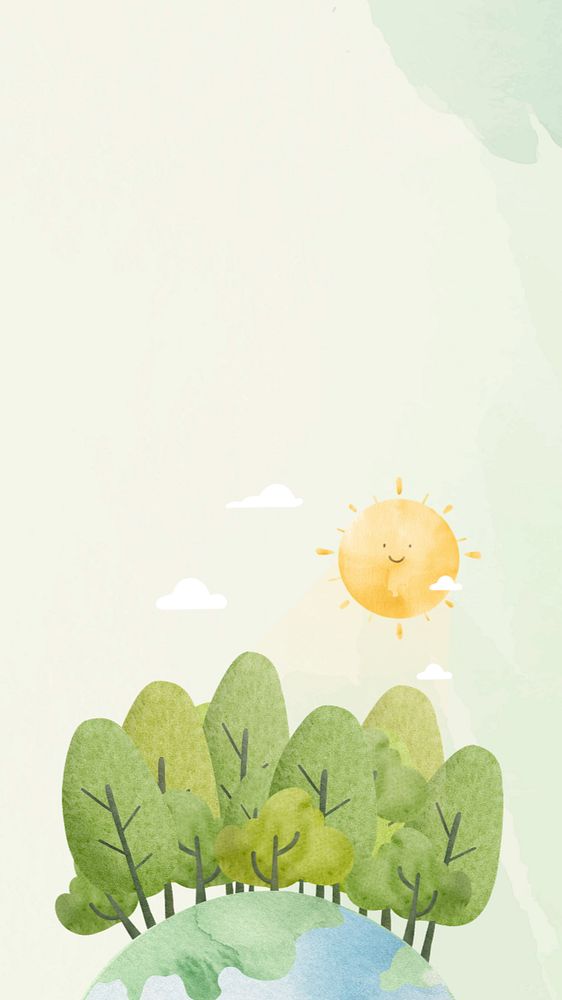 Reforestation & Earth day mobile wallpaper, editable design