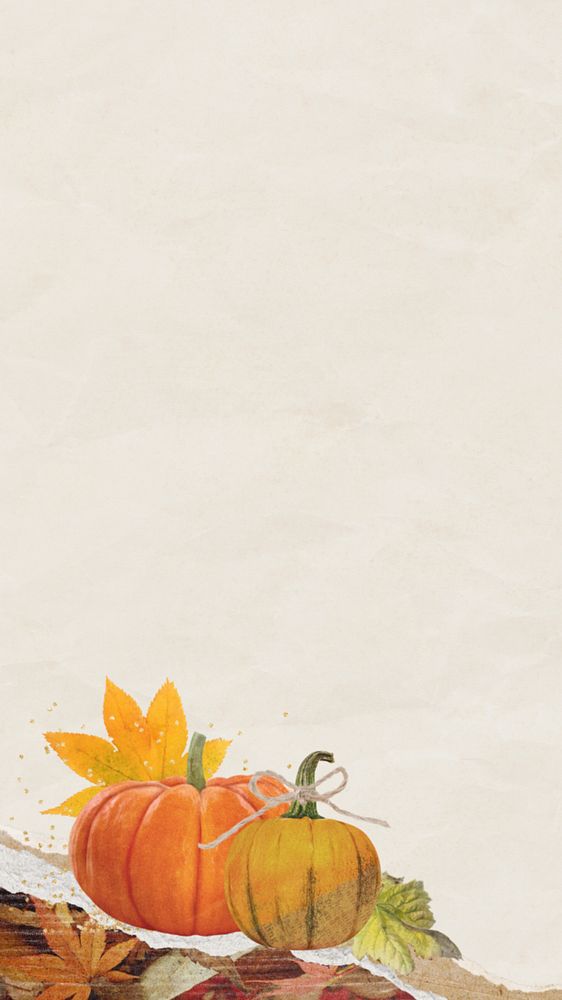 Pumpkin border, Autumn iPhone wallpaper, editable Halloween design