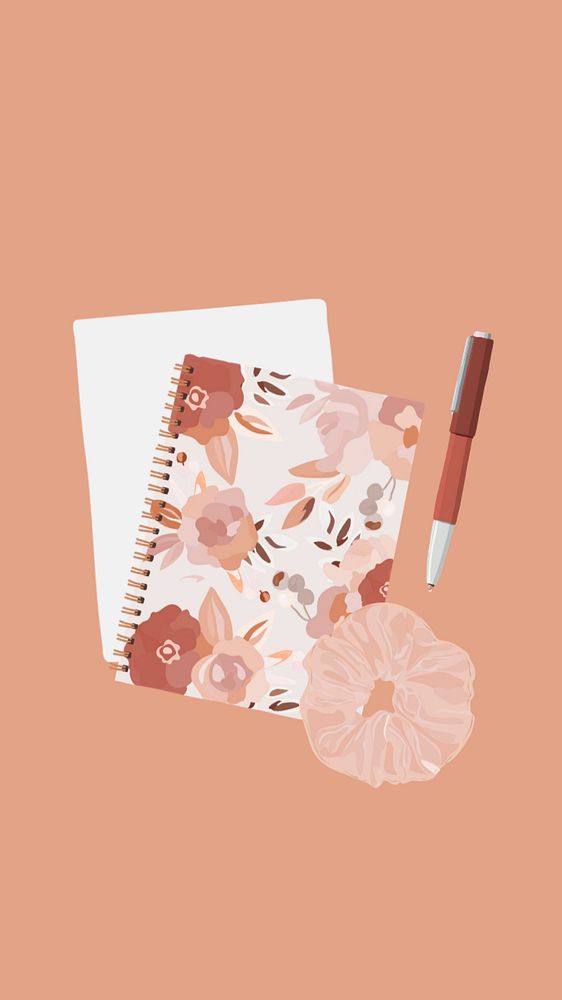 Floral pattern stationery, pastel iPhone wallpaper, editable aesthetic design