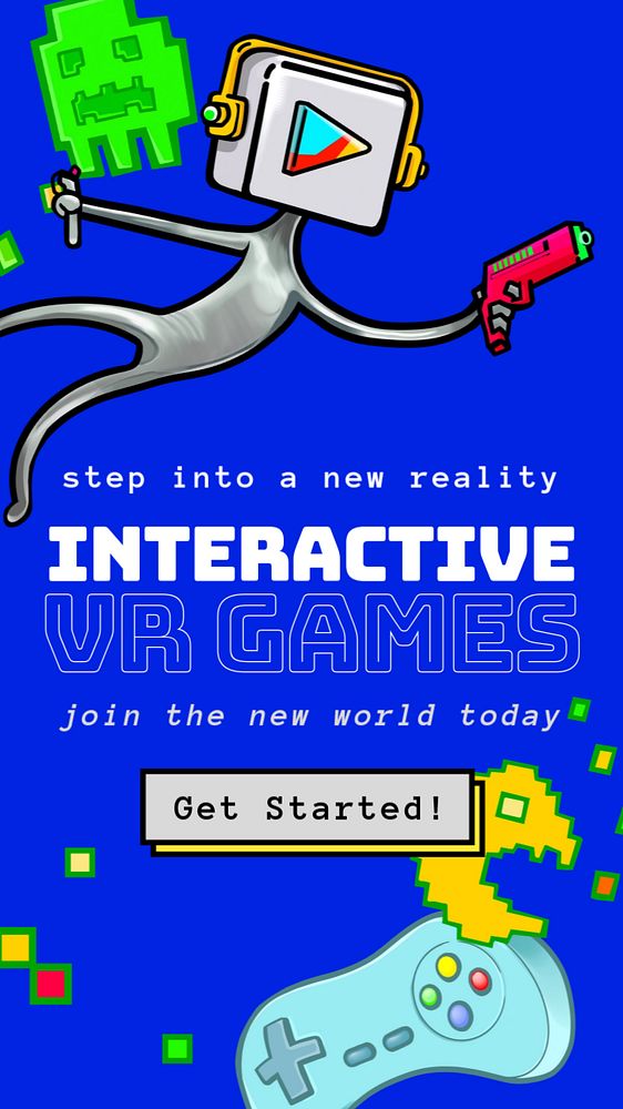 Interactive gaming Instagram story template, editable design